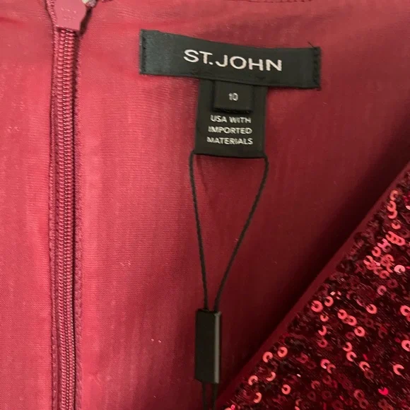 St John Elegant Sequin twist long sleeve Gown NWT - Picture 9 of 10